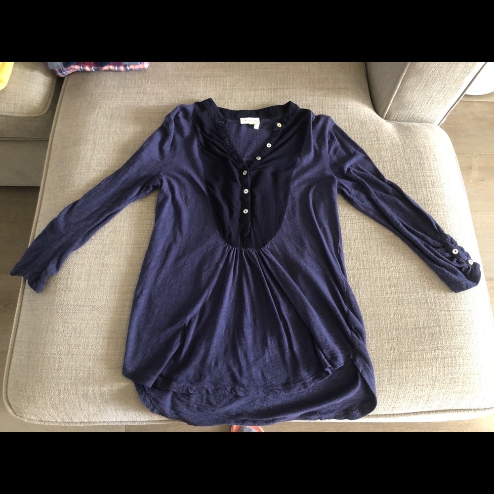 The Anthropologie navy blue blouse